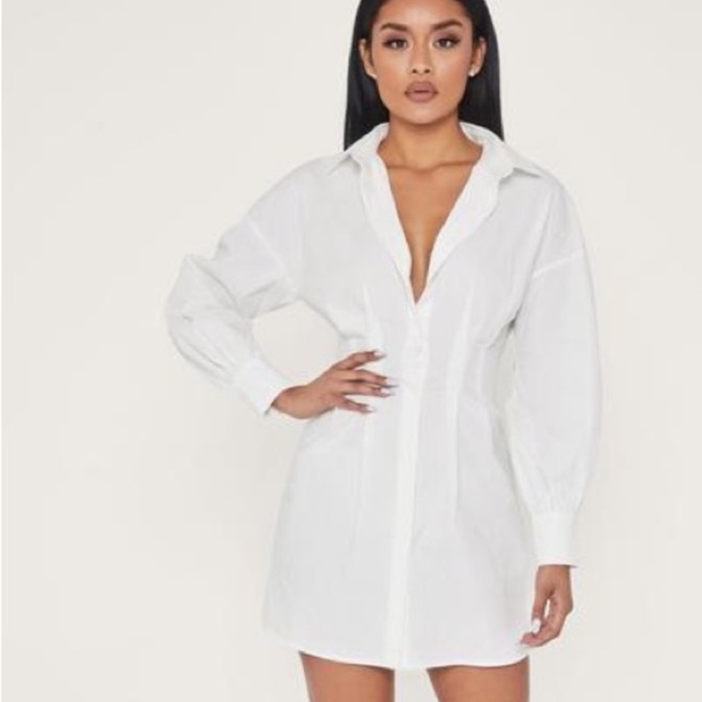 Meshki corset White Shirt Dress